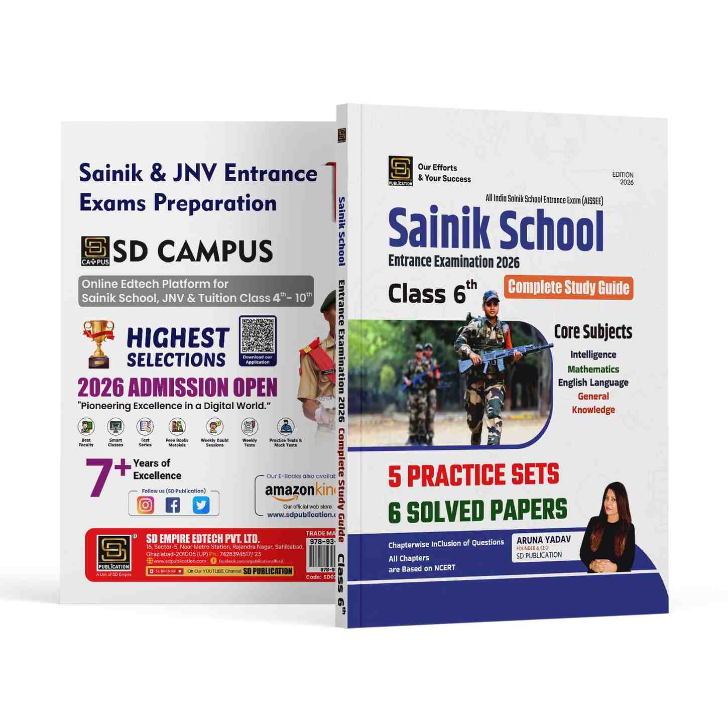 AISSEE All India Sainik School Entrance Examination: Sainik School Entrance Exam 2026 Class-6 Complete Study Guide All in One | 6 Solved Papers 2020-2025 + 5 Practice Sets | Chapterwise Inclusion of Questions Based on NCERT | English | SD Publication
