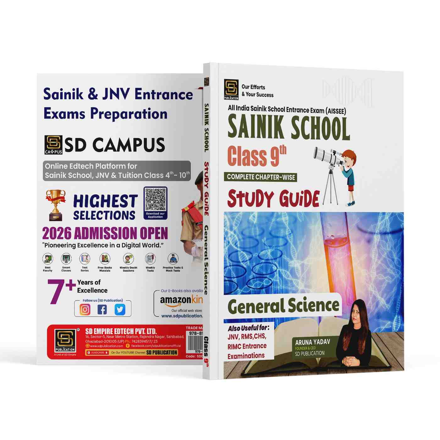 AISSEE Sainik School 2026 Complete Chapter-wise Study Guide: General Science for Class 9 | 1600+ Practice Questions & Explanations | Includes Previous Year Questions (2018-2026) | Useful for JNV, RMS, CHS, RIMC Exams | English | SD Publication