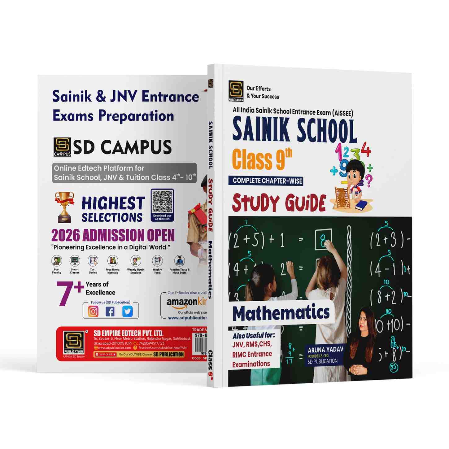 Sainik School 2026 Complete Chapter-Wise Study Guide: Mathematics Class 9 | 1600+ Practice Questions With Explanations | Language: English | Publisher: SD Publication (Paperback, SD PUBLICATION)